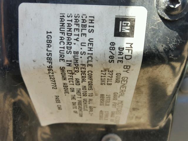 1G8AJ58F96Z127772 - 2006 SATURN ION LEVEL BLACK photo 10