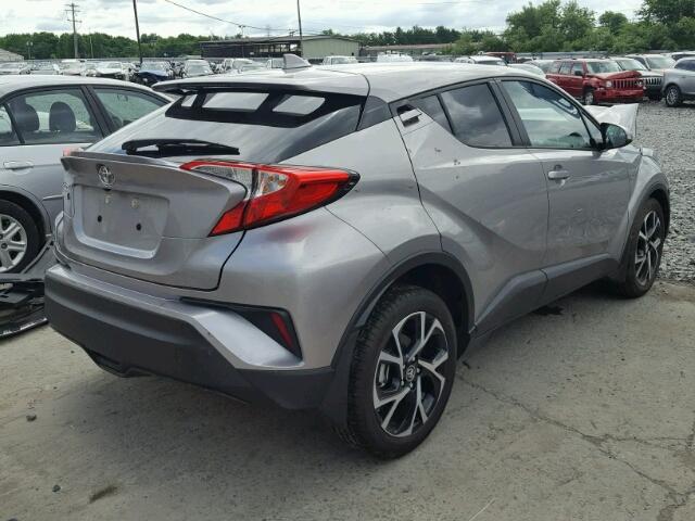 NMTKHMBX3JR051296 - 2018 TOYOTA C-HR XLE SILVER photo 4