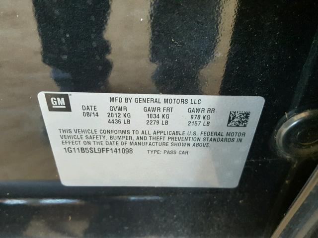 1G11B5SL9FF141098 - 2015 CHEVROLET MALIBU LS CHARCOAL photo 10