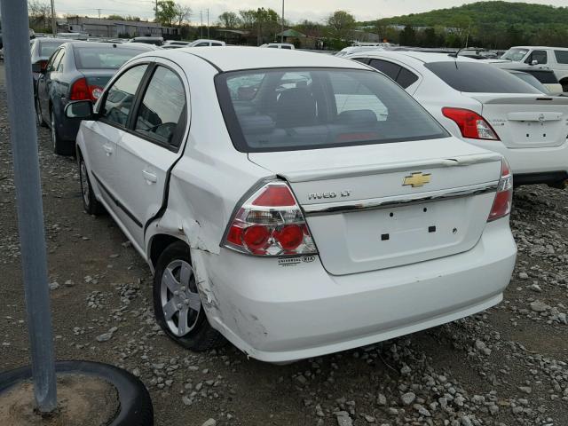 KL1TD5DE8BB249262 - 2011 CHEVROLET AVEO LS WHITE photo 3