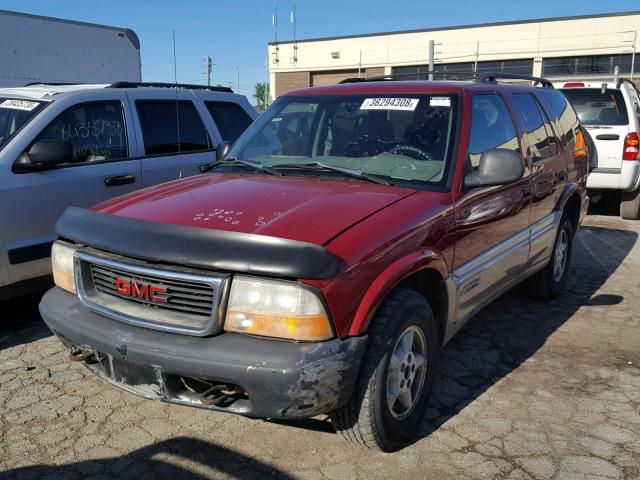 1GKDT13W2W2536450 - 1998 GMC JIMMY SLE BURGUNDY photo 2