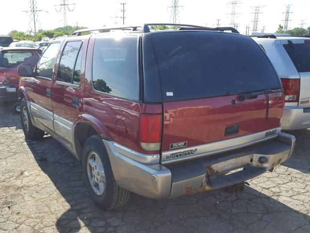 1GKDT13W2W2536450 - 1998 GMC JIMMY SLE BURGUNDY photo 3