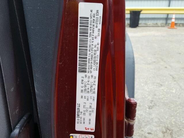 1J4GA69159L705182 - 2009 JEEP WRANGLER U MAROON photo 10