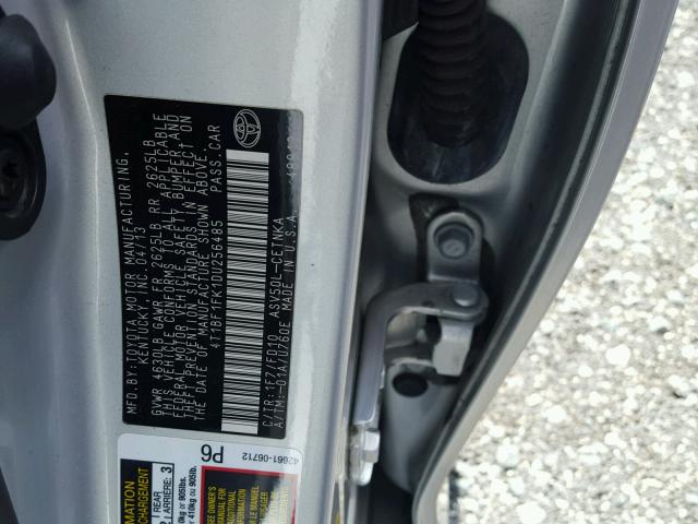 4T1BF1FK1DU256485 - 2013 TOYOTA CAMRY L 银色 照片 10