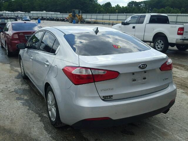 KNAFX4A87F5371179 - 2015 KIA FORTE EX SILVER photo 3