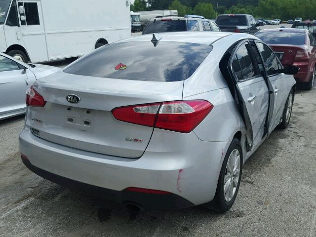 KNAFX4A87F5371179 - 2015 KIA FORTE EX SILVER photo 4