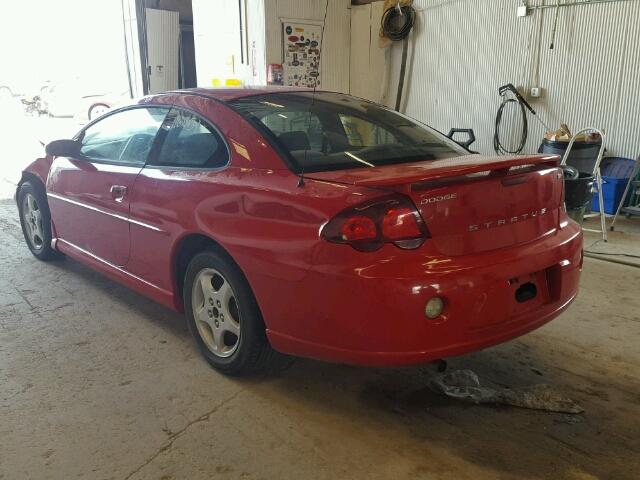 4B3AG42G44E148629 - 2004 DODGE STRATUS SX RED photo 3