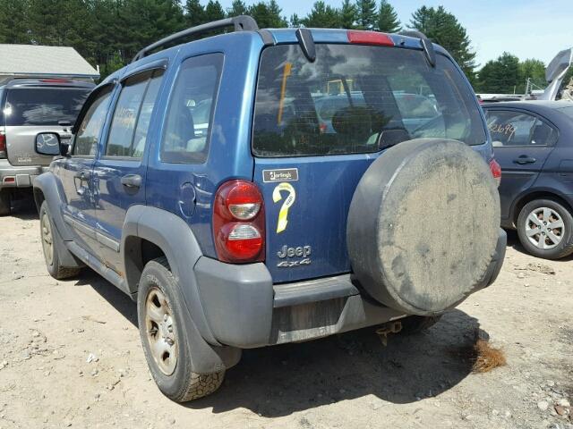 1J4GL48K06W249305 - 2006 JEEP LIBERTY BLUE photo 3