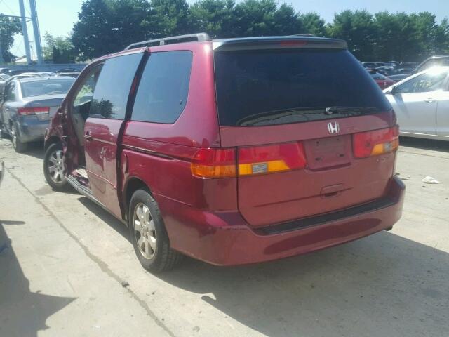 5FNRL18024B029323 - 2004 HONDA ODYSSEY EX RED photo 3