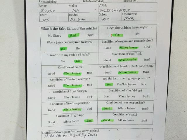 1HD1JRV14FB017614 - 2015 HARLEY-DAVIDSON FLS SOFTAI 灰色 照片 20