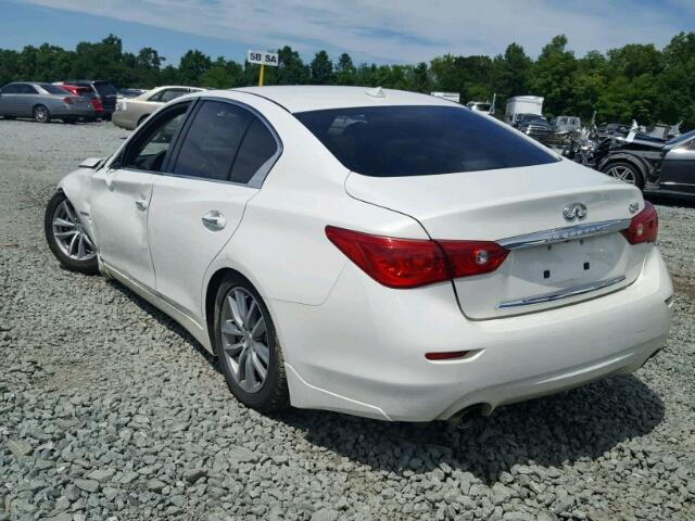 JN1AV7AP4EM690641 - 2014 INFINITI Q50 HYBRID WHITE photo 3