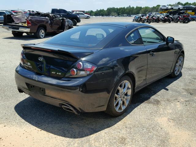 KMHHN66F98U286739 - 2008 HYUNDAI TIBURON GT BLACK photo 4