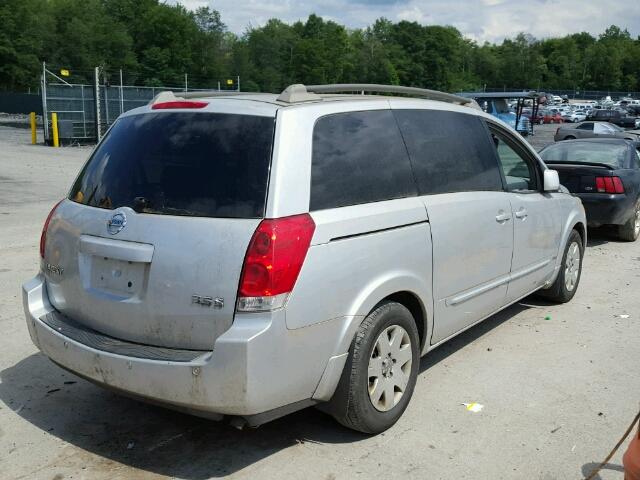 5N1BV28U36N127961 - 2006 NISSAN QUEST S SILVER photo 4