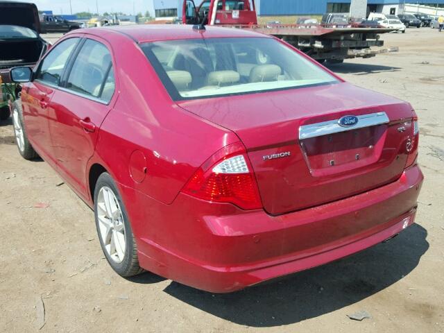 3FAHP0JA0AR138747 - 2010 FORD FUSION SEL RED photo 3