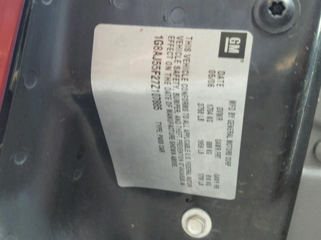 1G8AJ55F27Z107885 - 2007 SATURN ION LEVEL MAROON photo 10