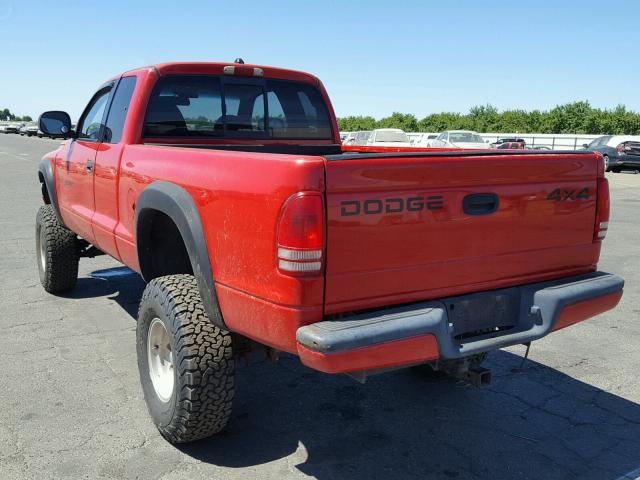 1B7GG22Y4XS234178 - 1999 DODGE DAKOTA RED photo 3