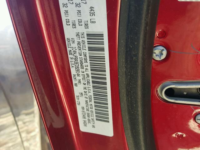 1C4NJPBA3ED928144 - 2014 JEEP PATRIOT SP RED photo 10