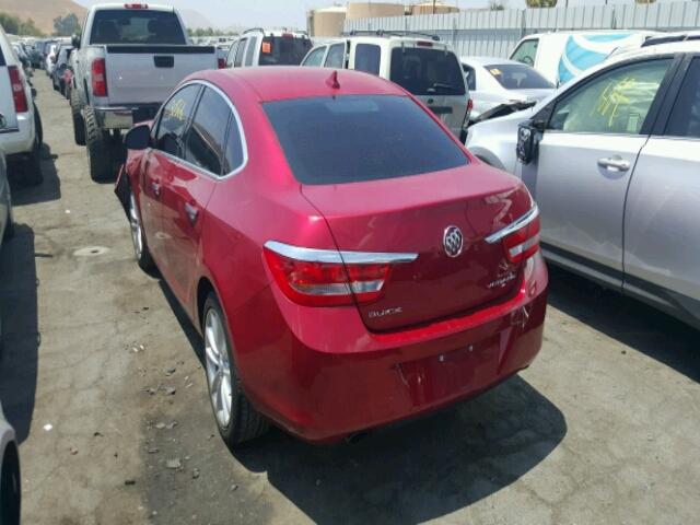 1G4PP5SK3D4157957 - 2013 BUICK VERANO RED photo 3