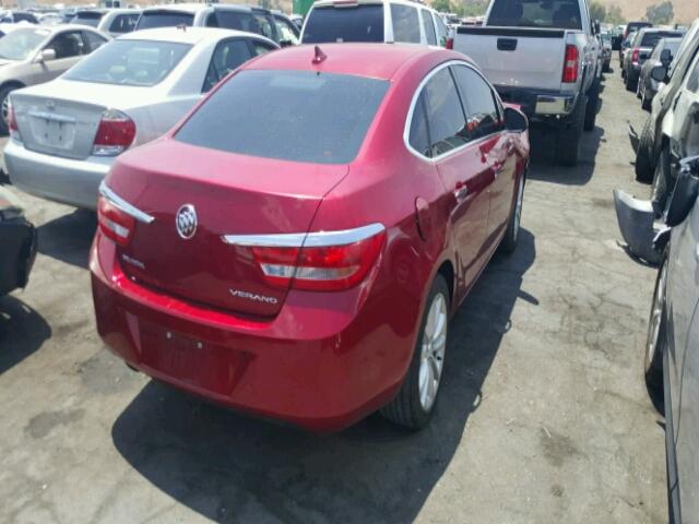 1G4PP5SK3D4157957 - 2013 BUICK VERANO RED photo 4