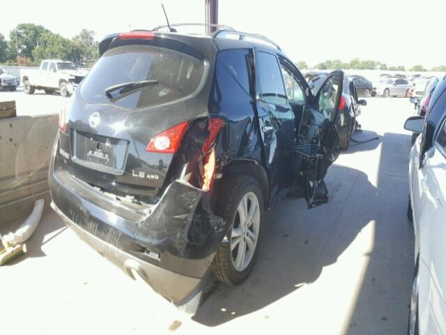 JN8AZ18W89W101889 - 2009 NISSAN MURANO S BLACK photo 4