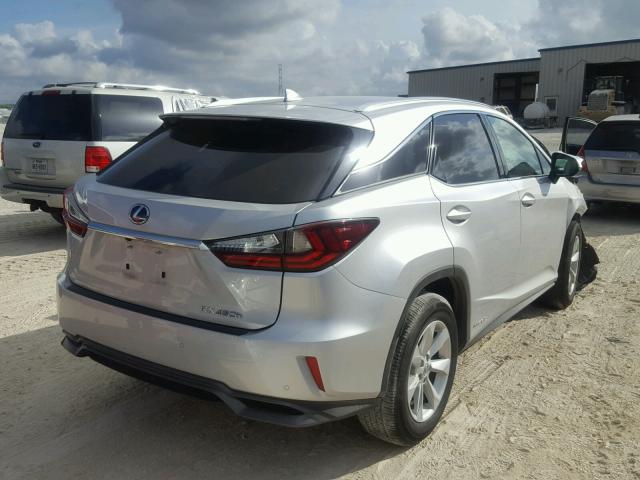 2T2ZFMCA7GC001398 - 2016 LEXUS RX 450H SILVER photo 4