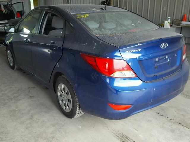 KMHCT4AE4FU898170 - 2015 HYUNDAI ACCENT BLUE photo 3