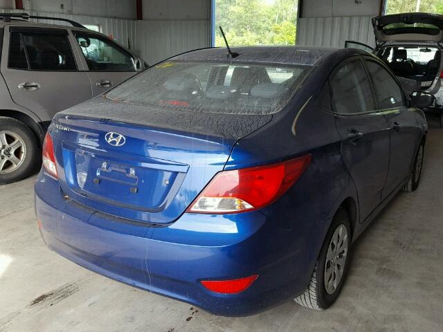 KMHCT4AE4FU898170 - 2015 HYUNDAI ACCENT BLUE photo 4