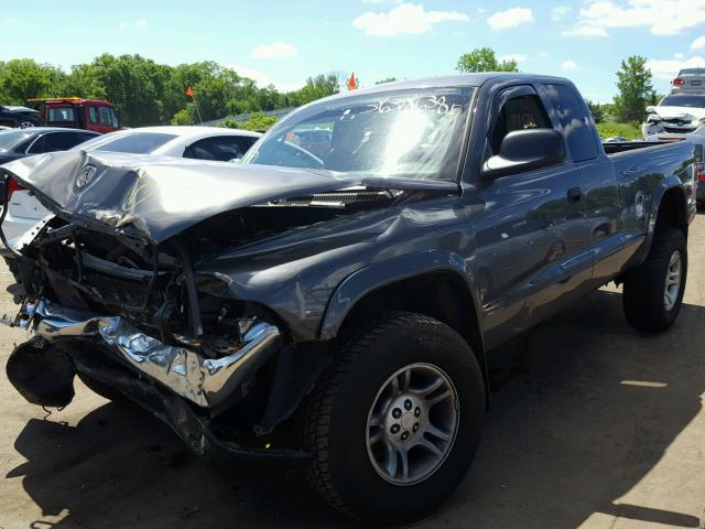 1D7HG42NX4S688507 - 2004 DODGE DAKOTA SLT GRAY photo 2