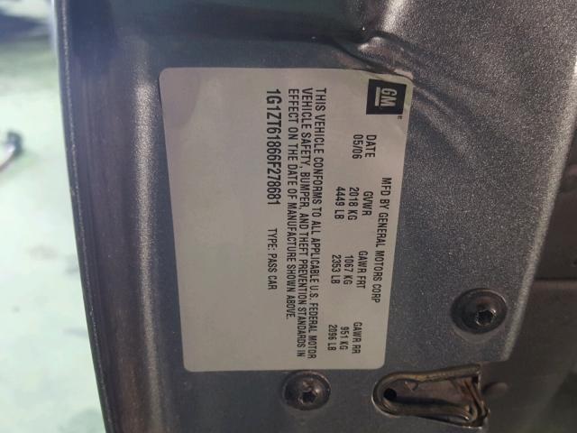 1G1ZT61866F278681 - 2006 CHEVROLET MALIBU MAX GRAY photo 10