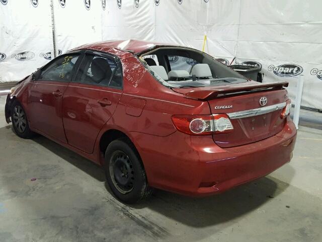 2T1BU4EE9BC561573 - 2011 TOYOTA COROLLA RED photo 3