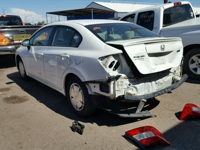 2HGFB2F61CH550305 - 2012 HONDA CIVIC HF WHITE photo 3