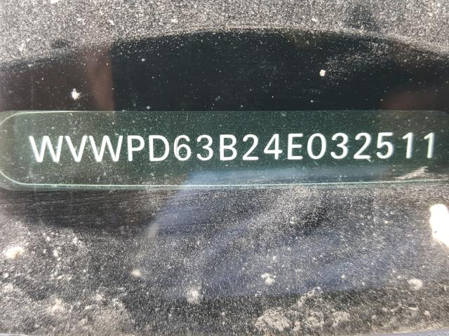 WVWPD63B24E032511 - 2004 VOLKSWAGEN PASSAT GLS CHARCOAL photo 10