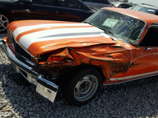 1Y27H3W225574 - 1973 CHEVROLET NOVA ORANGE photo 9