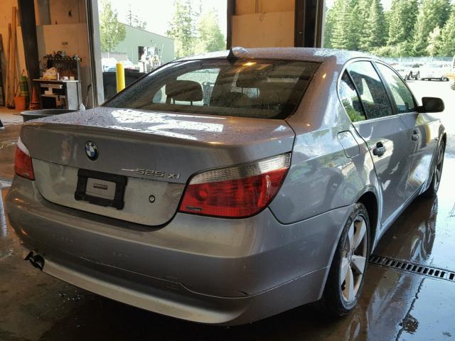 WBANF33596CS37569 - 2006 BMW 525 XI SILVER photo 4