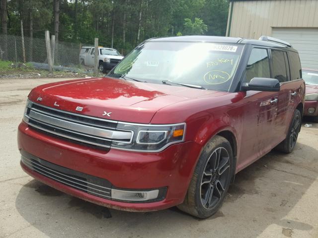 2FMHK6DT4EBD20881 - 2014 FORD FLEX LIMIT RED photo 2