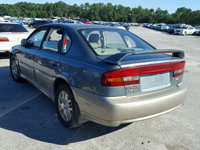 4S3BE896627209835 - 2002 SUBARU LEGACY OUT GREEN photo 3