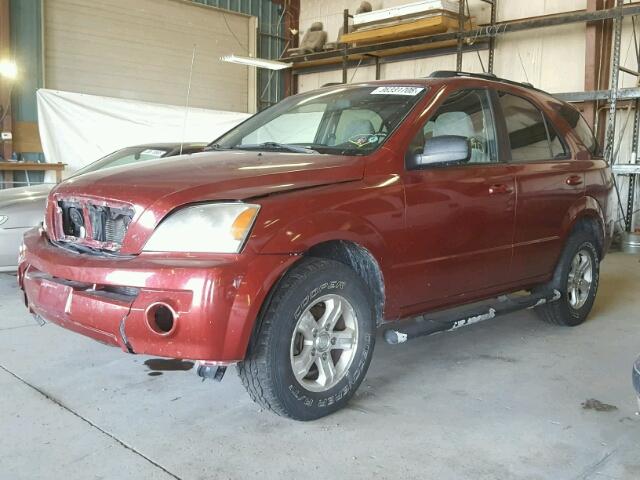 KNDJC733765509122 - 2006 KIA SORENTO EX MAROON photo 2