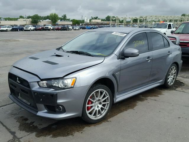 JA32W8FV8FU019629 - 2015 MITSUBISHI LANCER EVO GRAY photo 2