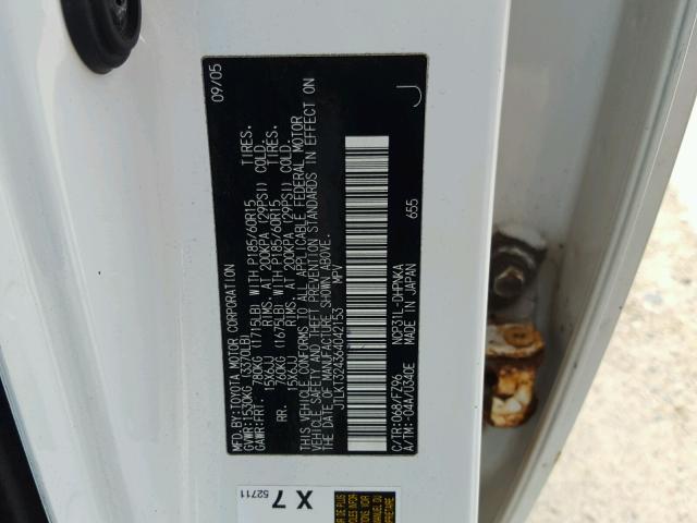 JTLKT324364042153 - 2006 TOYOTA SCION XB თეთრი ფოტო 10