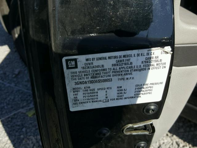 3GNDA13D36S508653 - 2006 CHEVROLET HHR LS BLACK photo 10