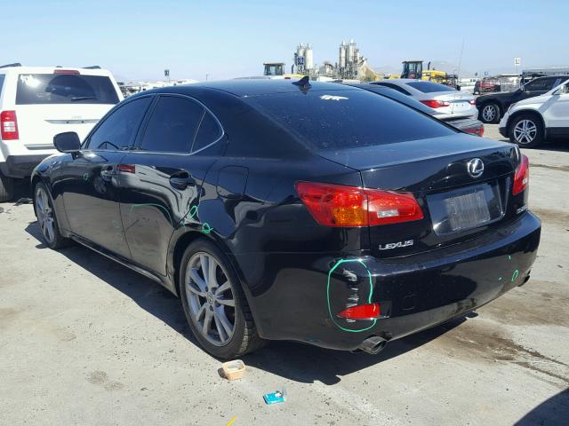 JTHBK262775045049 - 2007 LEXUS IS250 BLACK photo 3