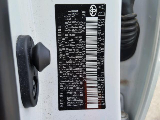 5YFBPRHE0GP543678 - 2016 TOYOTA COROLLA EC 白色 照片 10