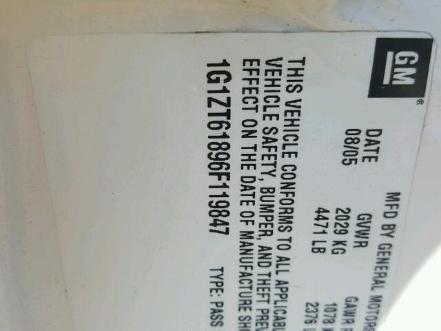 1G1ZT61896F119847 - 2006 CHEVROLET MALIBU MAX 白色 照片 10