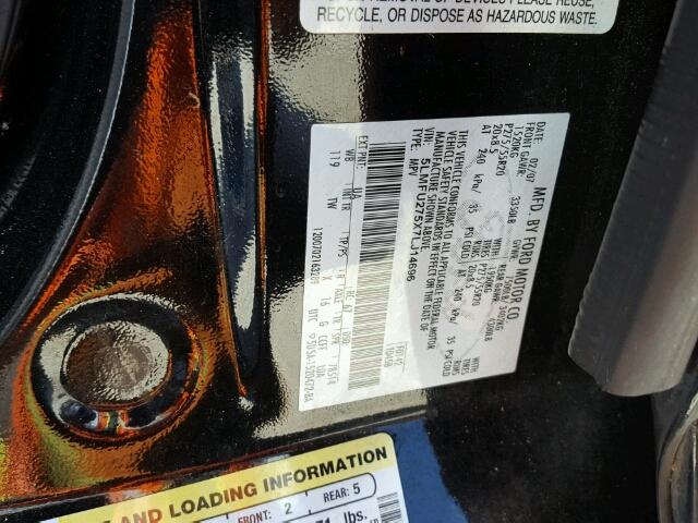 5LMFU275X7LJ14696 - 2007 LINCOLN NAVIGATOR შავი ფოტო 10