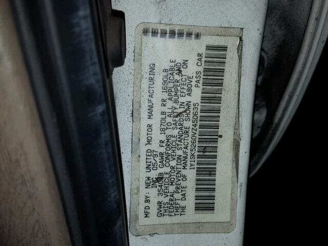 1Y1SK5260VZ450635 - 1997 GEO PRIZM BASE WHITE photo 10