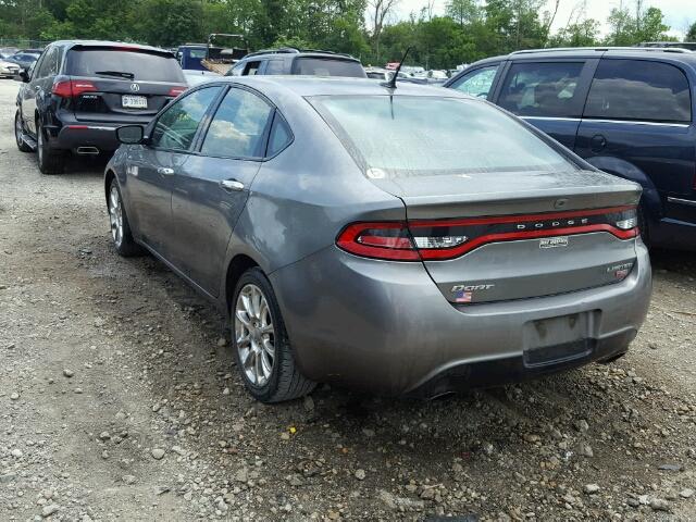 1C3CDFCH1DD316693 - 2013 DODGE DART LIMIT GRAY photo 3