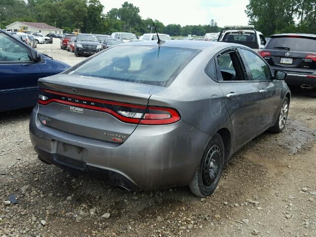 1C3CDFCH1DD316693 - 2013 DODGE DART LIMIT GRAY photo 4