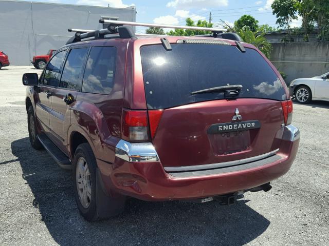 4A4MM21S95E075171 - 2005 MITSUBISHI ENDEAVOR L BURGUNDY photo 3