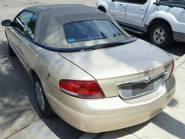 1C3EL45U11N718360 - 2001 CHRYSLER SEBRING LX GOLD photo 3