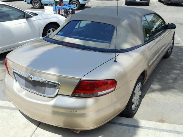 1C3EL45U11N718360 - 2001 CHRYSLER SEBRING LX GOLD photo 4